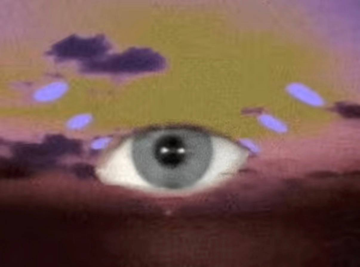 A surreal eye watching through a dream sky